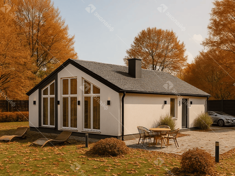 Готовый проект одноэтажного дома Эколайф Нью 90 м2 под ключ