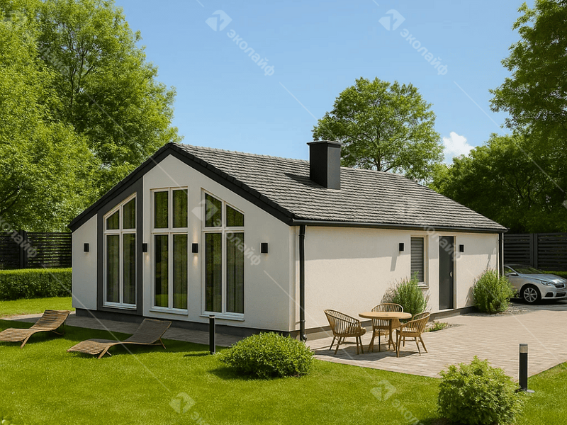 Готовый проект одноэтажного дома Эколайф Нью-90