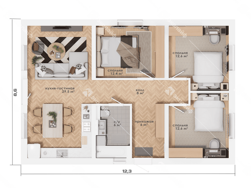 План дома по проекту 101 м2