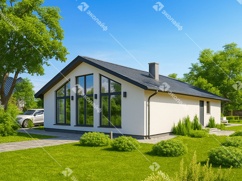Проект готового одноэтажного дома Эколайф-90