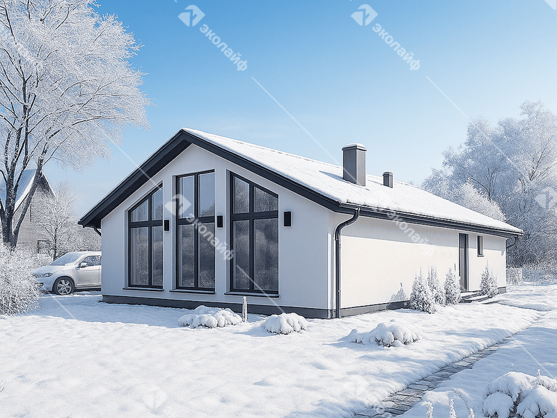 Проект готового одноэтажного дома Эколайф 90 м2 во Владимире