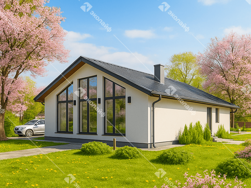 Проект готового двухэтажного дома Эколайф 90 м2 под ключ