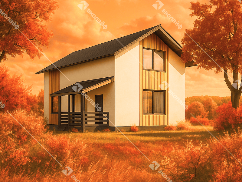 Проект готового двухэтажного дома Эколайф 94 м2 из газобетона или теплой керамики