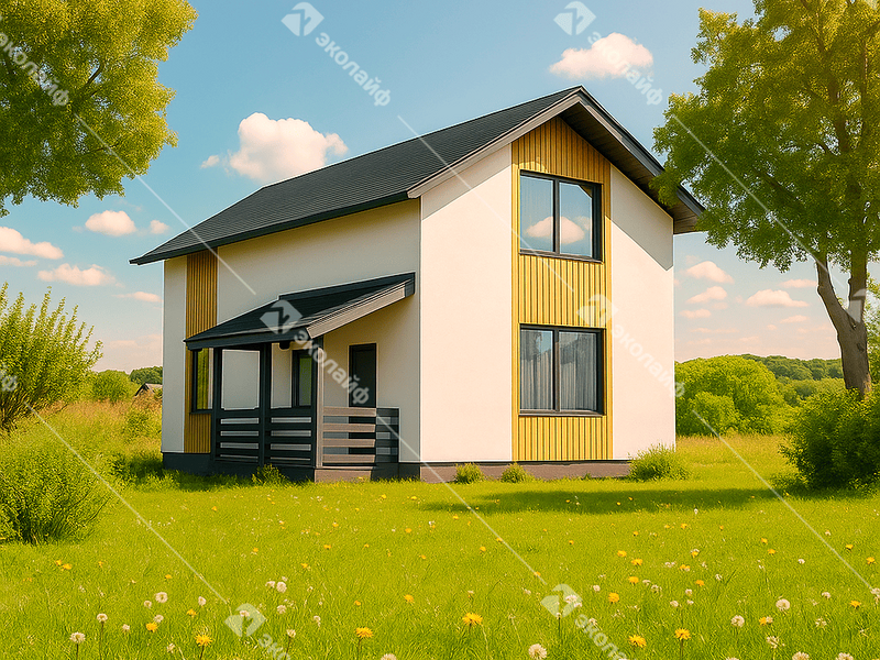 Проект готового двухэтажного дома Эколайф 94 м2 под ключ