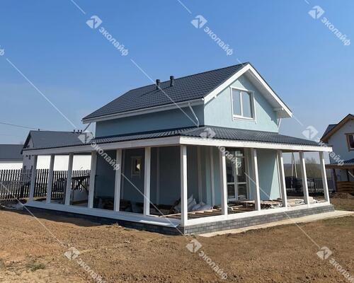 Двухэтажный дом 94 м2 из газобетона