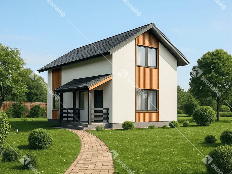 Проект готового двухэтажного дома Эколайф-94