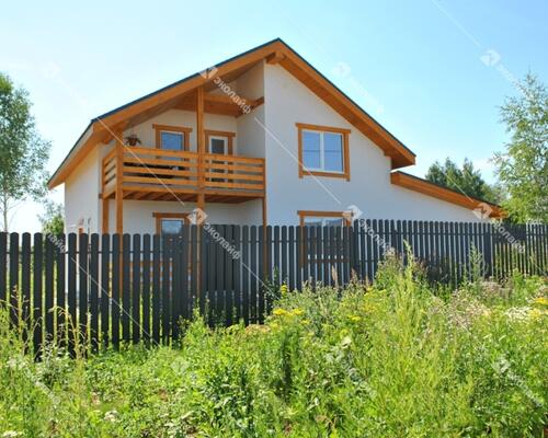 Дом 115 м2 с балконом из газобетона под ключ 