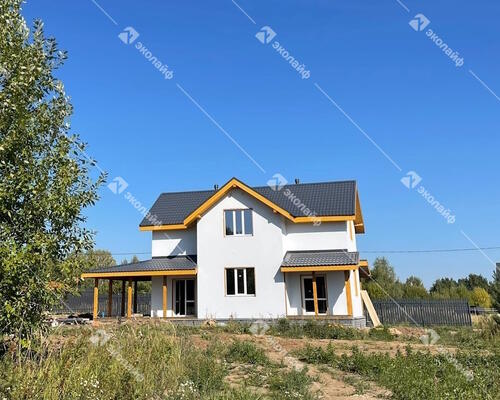 Двухэтажный дом 155 м2 из газобетона