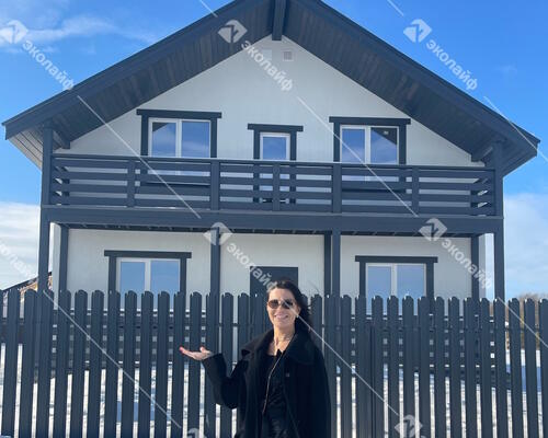 Дом 150 м2 из газобетона с балконом