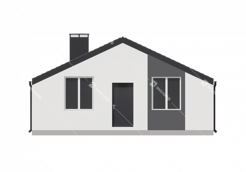 Фасад готового проекта одноэтажного дома Эколайф Нью-73