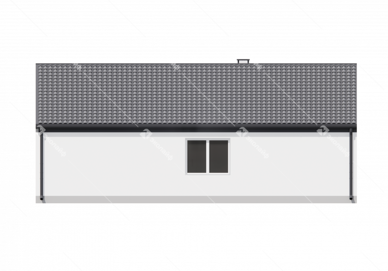Фасад готового проекта одноэтажного дома Эколайф Нью-73