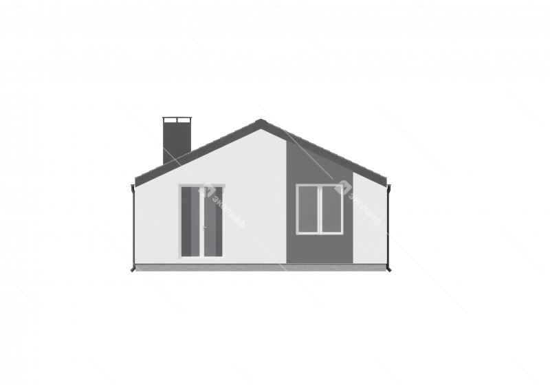 Фасад готового проекта одноэтажного дома Эколайф Нью-85