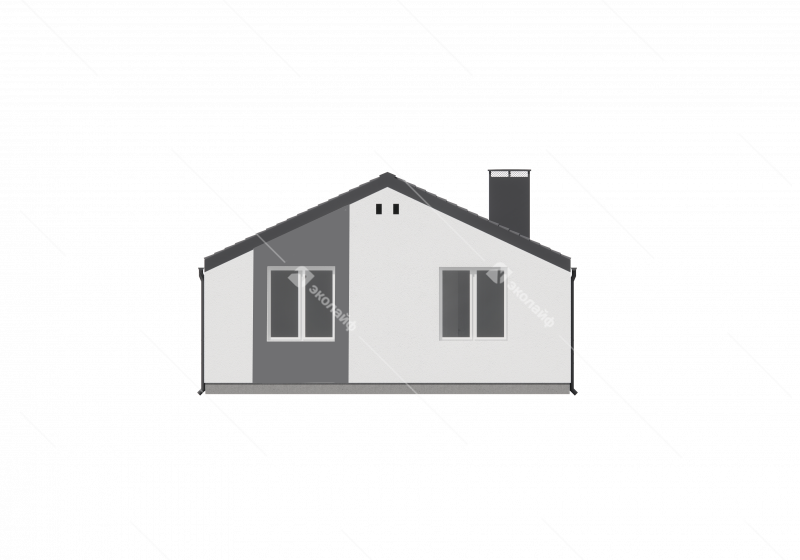 Фасад готового проекта одноэтажного дома Эколайф Нью-73