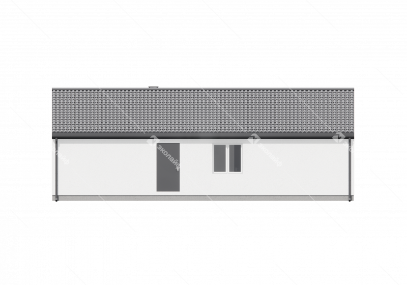 Фасад готового проекта одноэтажного дома Эколайф Нью-85