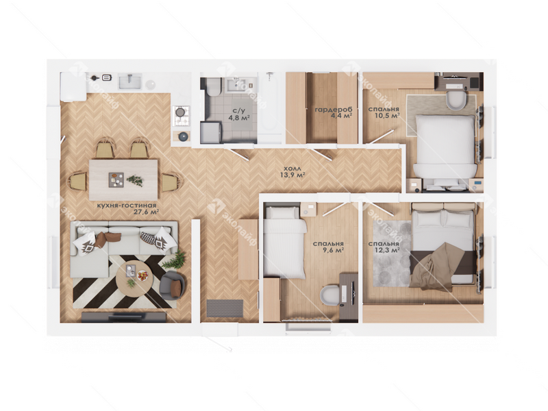 Дом 85 м2 планировка