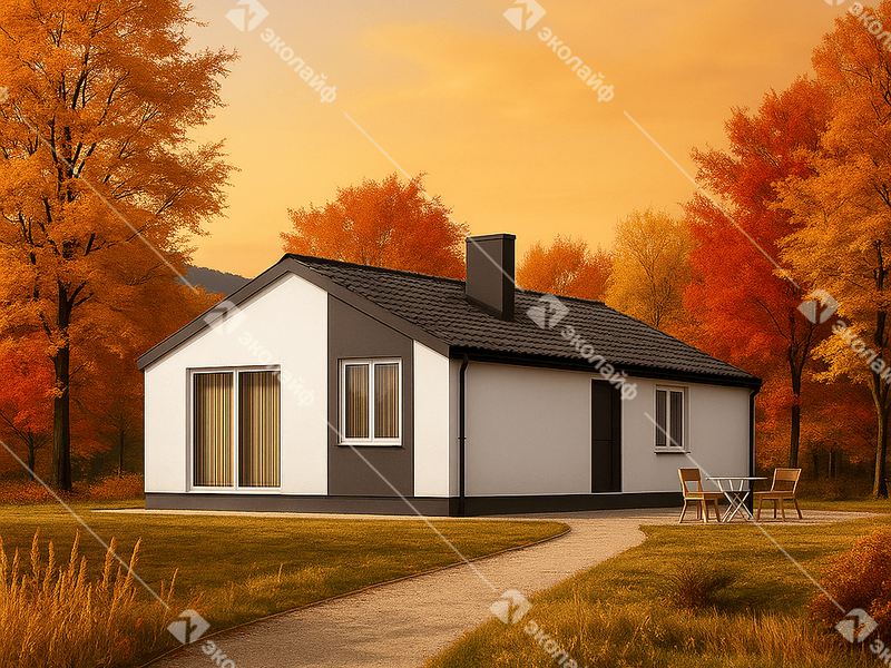 Готовый проект одноэтажного дома Эколайф Нью 85 м2 под ключ