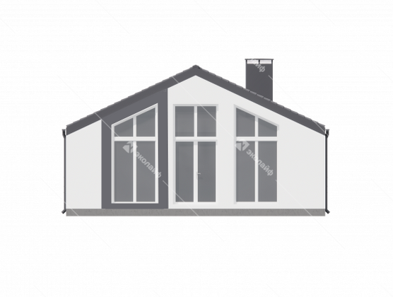 Фасад готового проекта одноэтажного дома Эколайф Нью-90