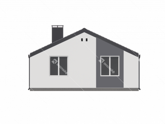 Фасад готового проекта одноэтажного дома Эколайф Нью-90