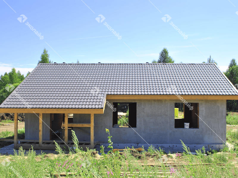 Одноэтажный дом 85 м2 ход строительства