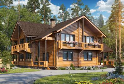 Проект дома из бруса 350 кв.м под ключ Проект дома из бруса 350 кв.м