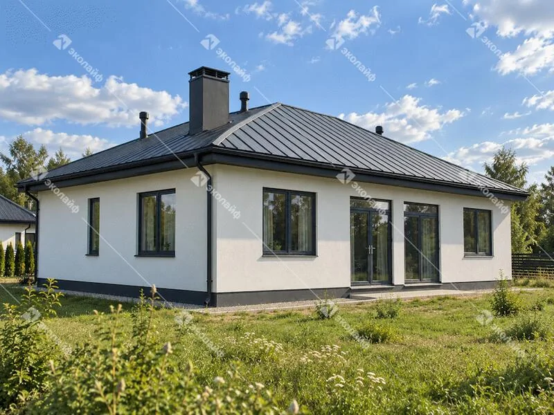Одноэтажный дом 100 м2 из газобетона или теплой керамики