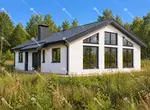 Одноэтажный дом 107 м² в Гусе-Хрустальном — фасад с двускатной крышей