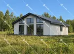 Одноэтажный дом 107 м² из тёплой керамики в Гусе-Хрустальном — фасад с панорамными окнами
