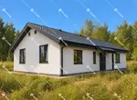 Боковой фасад дома 107 м2 из тёплой керамики в Гусе-Хрустальном