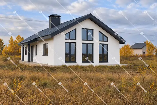 Боковой фасад дома 107 м2 из тёплой керамики в Киржаче 